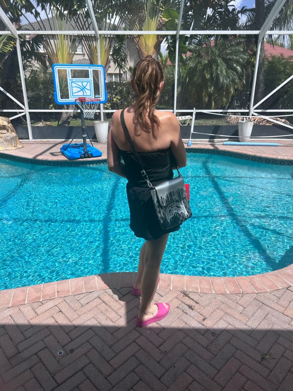 Sprayground Black & Silver Drip Shark Checkerboard Crossbody Bag NWT - Picture 3 of 6